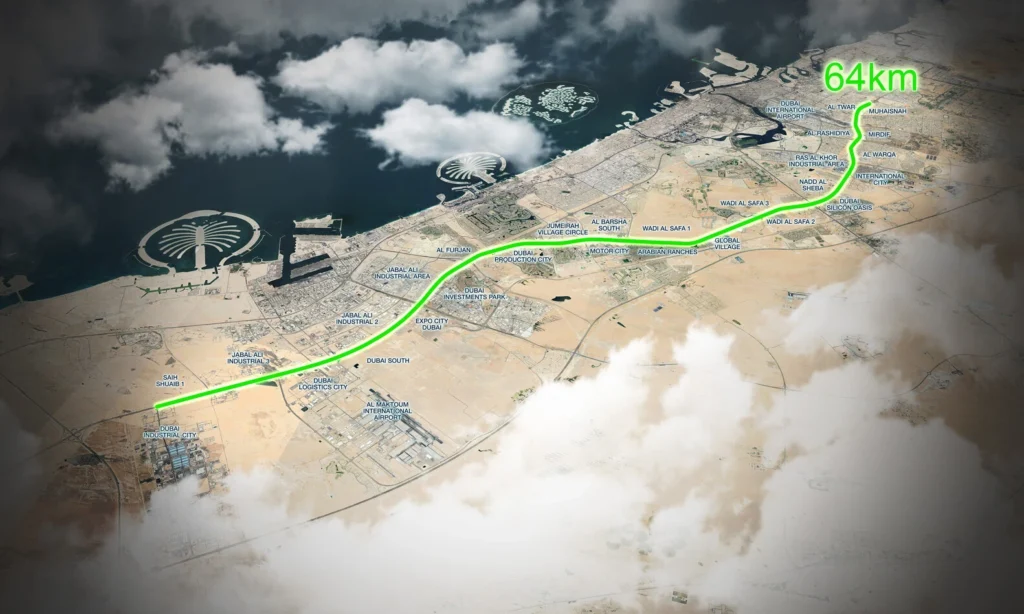 Recorrido del Green Spine de Dubai